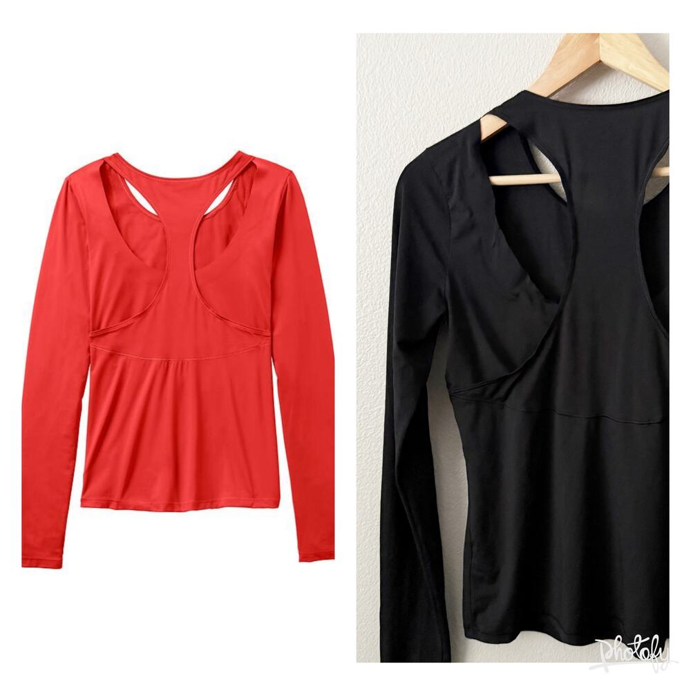 ATHLETA | Rally Up Crew Layered Open‎ Back Top Racerback Sleeve Black | Small